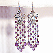 DKC ~ Amethyst Fleur de Lis Chandelier Earrings